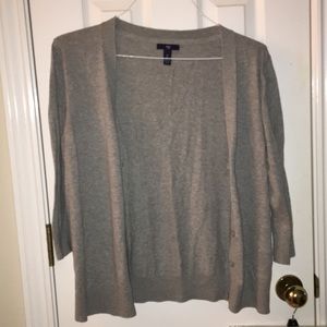 Grey 3/4 length sleeve cardigan